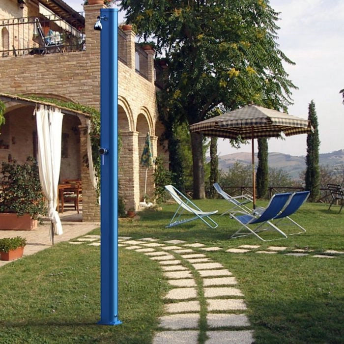 Doccia solare da giardino JOLLY S 25 LITRI in alluminio, con lavapiedi - Doccia Solare Da Giardino Jolly S 25 Litri In Alluminio, Con Lavapiedi  Colore Blu Colore: Blu