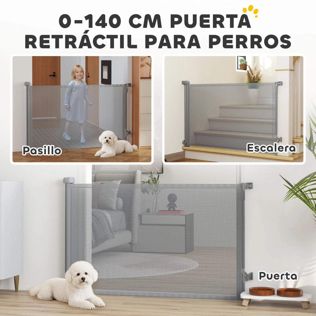 Cancelletto di Sicurezza Estensibile per Cani ¨C Xylo ¨C Grigio, 140 cm