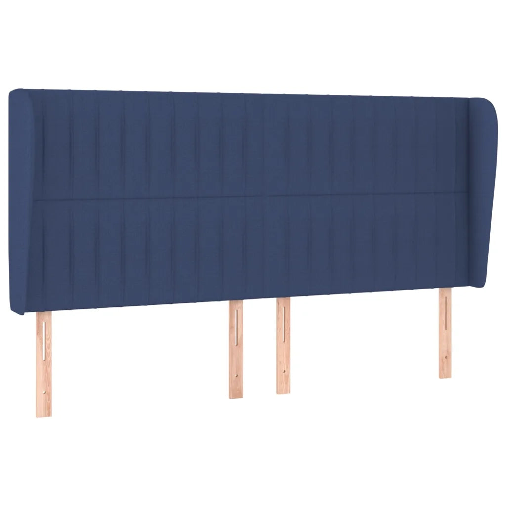 Testiera | Testata ad Orecchio Blu 163x23x118/128 cm in Tessuto