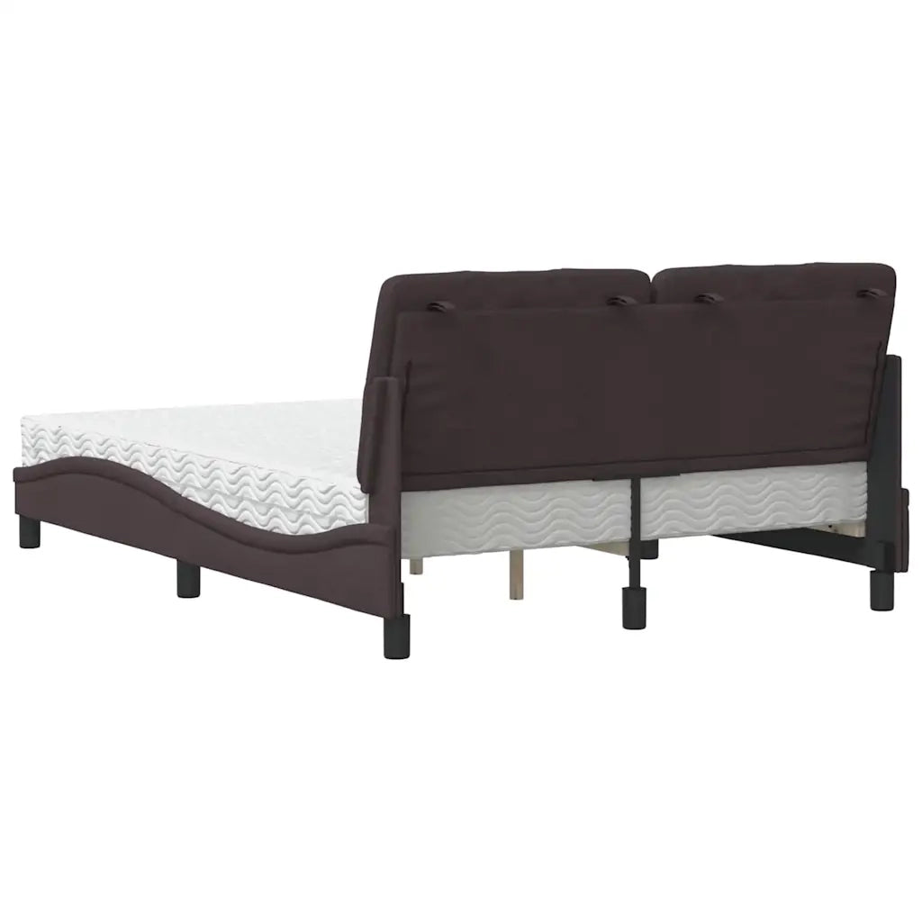 Letto con Materasso Marrone Scuro 120x200cm Tessuto 3310730