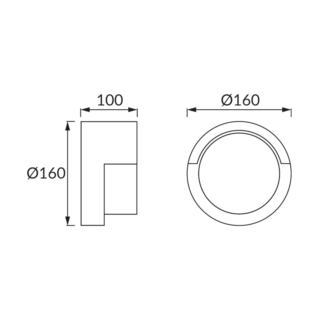 Applique esterna tonda Ø16 LED 12W 4000K IP54 TEKLA