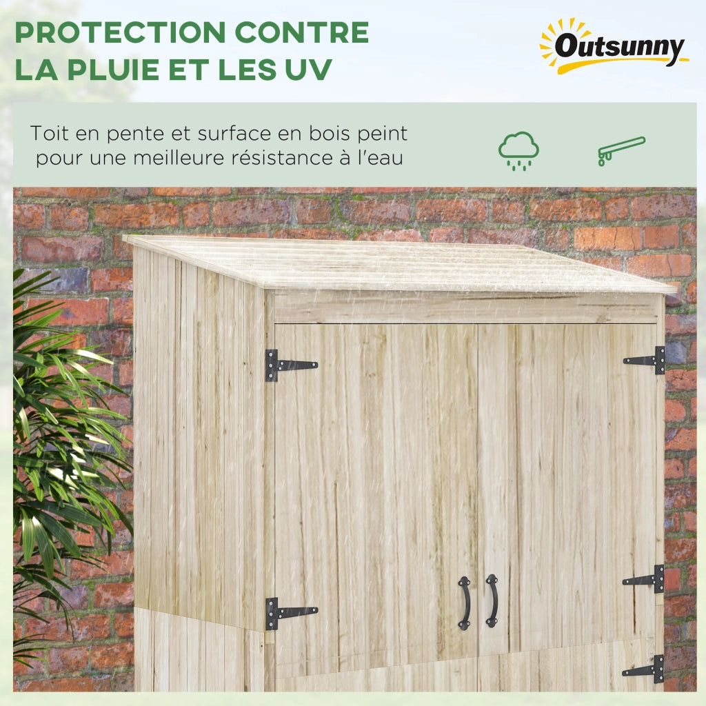 Armadio da giardino ¨C Minimal ¨C legno 2 ante 2 ripiani 120x57x183 cm