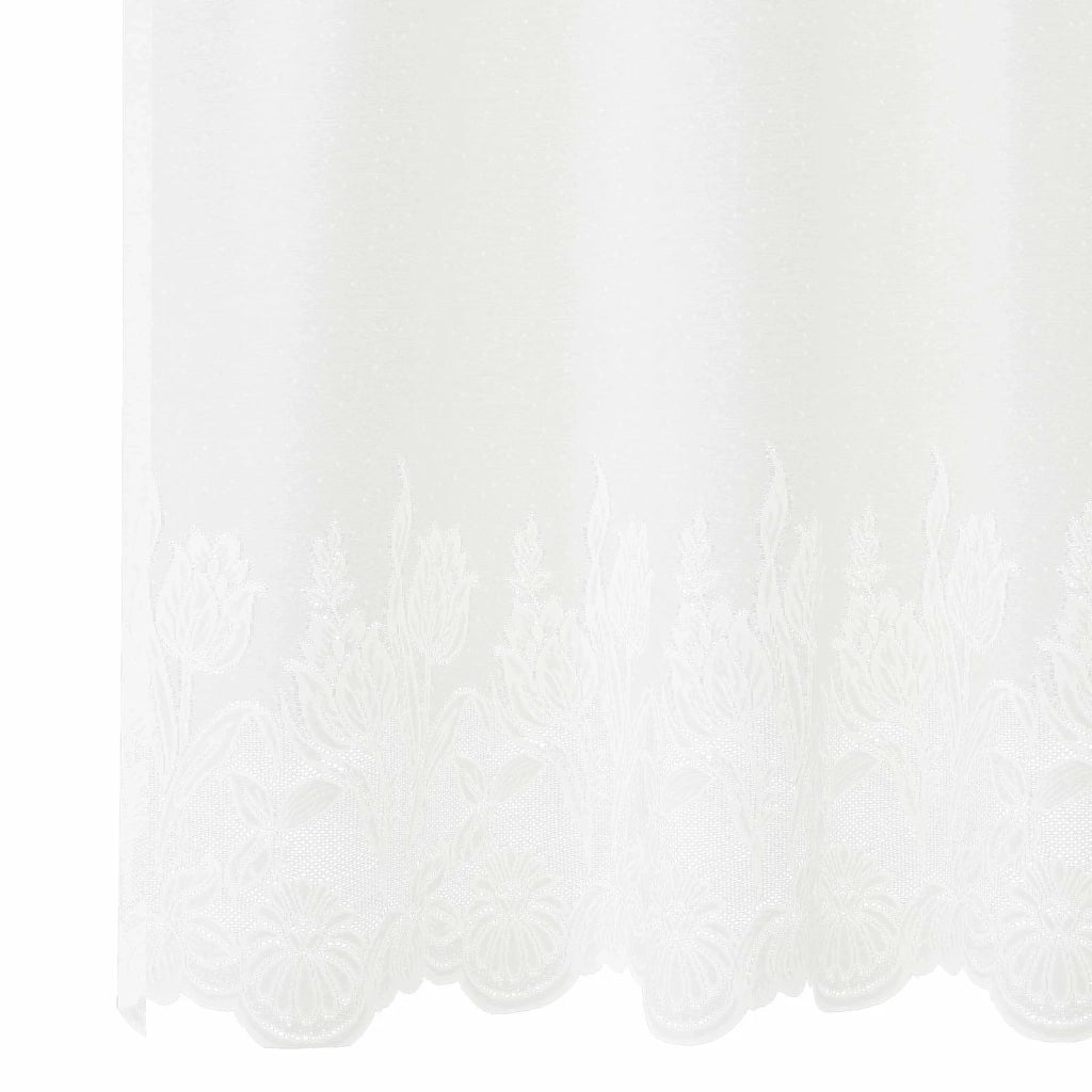 Tenda in Pizzo con tende Bianco 245 x 400 cm Poliestere 4107913
