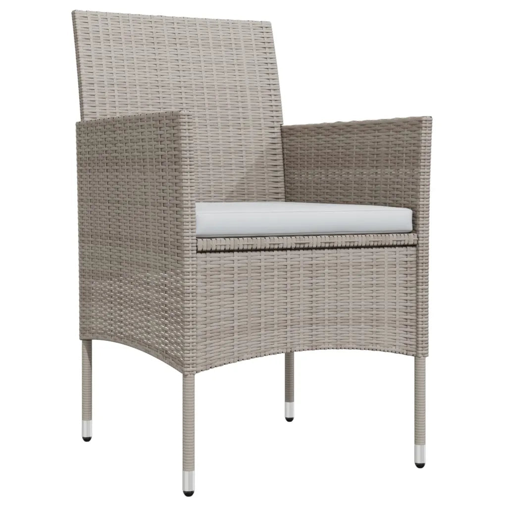 Set da Pranzo da Giardino 7 pz con Cuscini Beige e Nero 3099297
