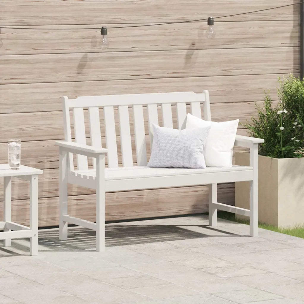 Panchina da giardino Bianco 120 x 59 x 88 cm HDPE 42006601