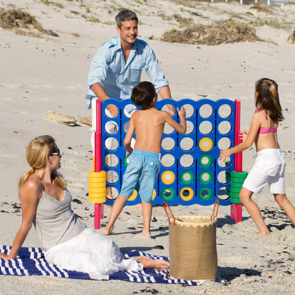 Forza 4 Gigante Mega 4 in Linea Quattro Insieme, Gioco da Tavolo Gioco di Fila per Bambini, 120 x 42 x 104 cm (Rosso)