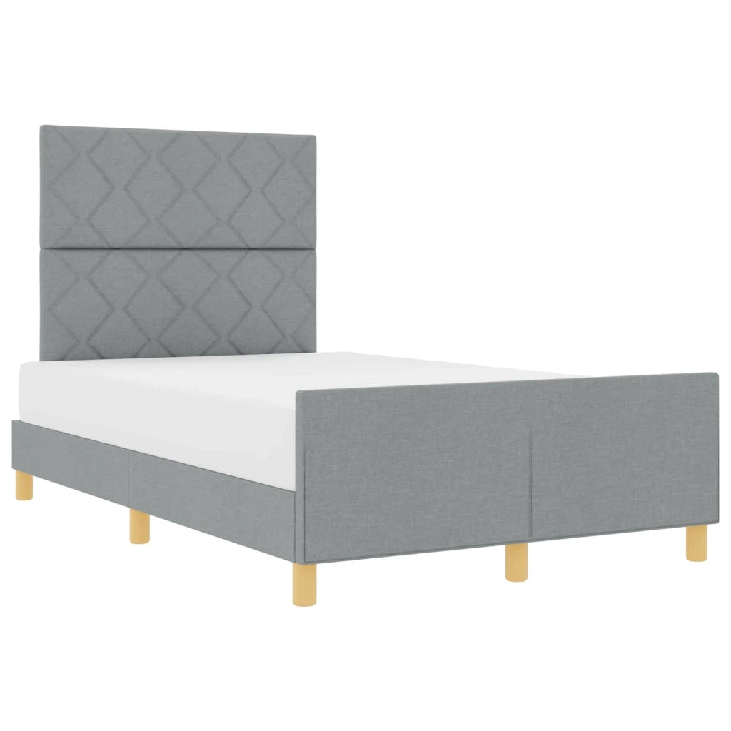 Struttura del letto-Giroletto Grigio chiaro 120 x 190 cm Tessuto 273311