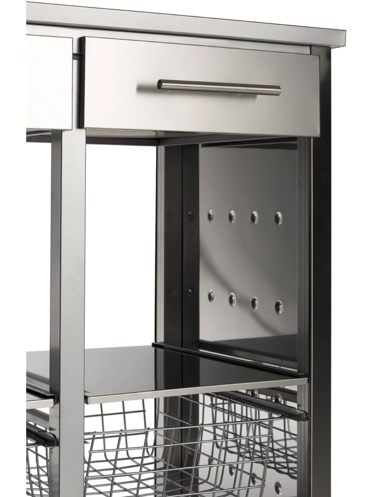 Carrello da cucina grande, molto elegante e con grande capacità, MALMÖ INOX