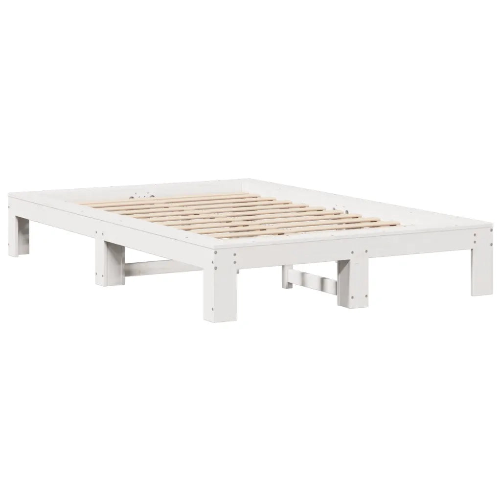 Letto senza Materasso-Struttura Letto Bianco 120x190 cm Legno Massello di Pino 901613