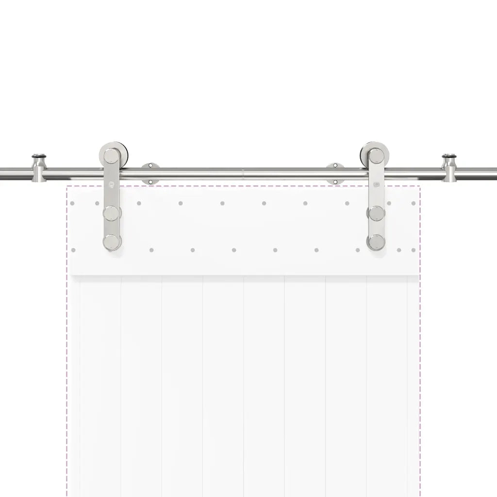 Kit Binari Porta Scorrevole 200 cm Acciaio Inossidabile Argento