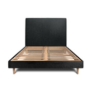 Letto 140x200 cm con testata imbottita - tessuto bouclé