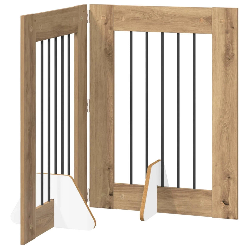 Cancello per cani pieghevole con supporti 2 pz 120,5 cm 892096