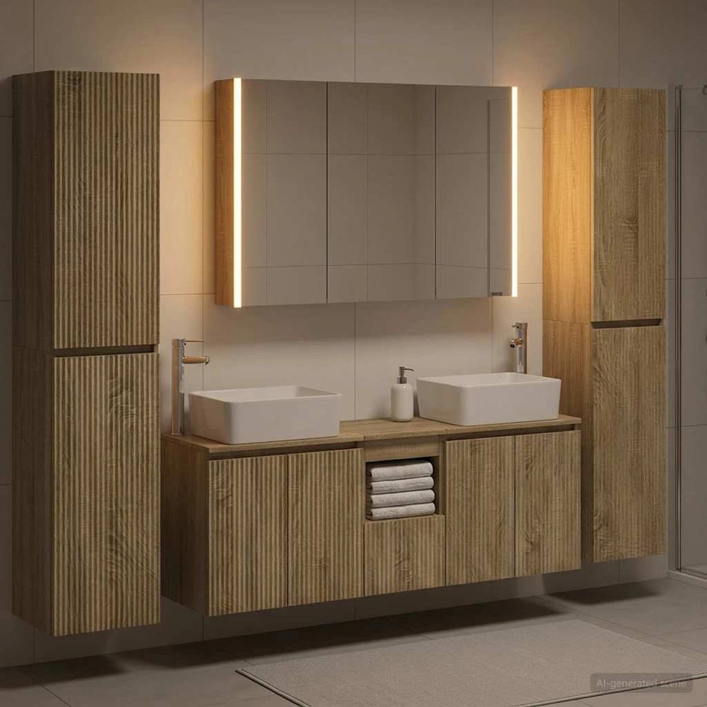 Set di mobili per il bagno 6 pz Rovere Sonoma 3407233