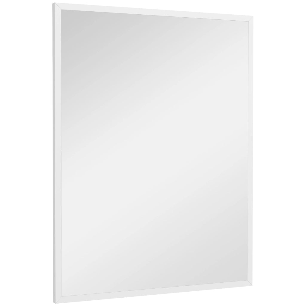 Specchio da parete rettangolare ¨C Minimal ¨C 90x70 cm, bianco, legno