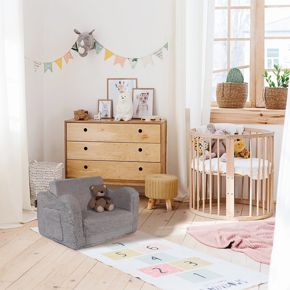 Vicco Poltrone per bambini Grigio 60 x 36 cm Pieghevole
