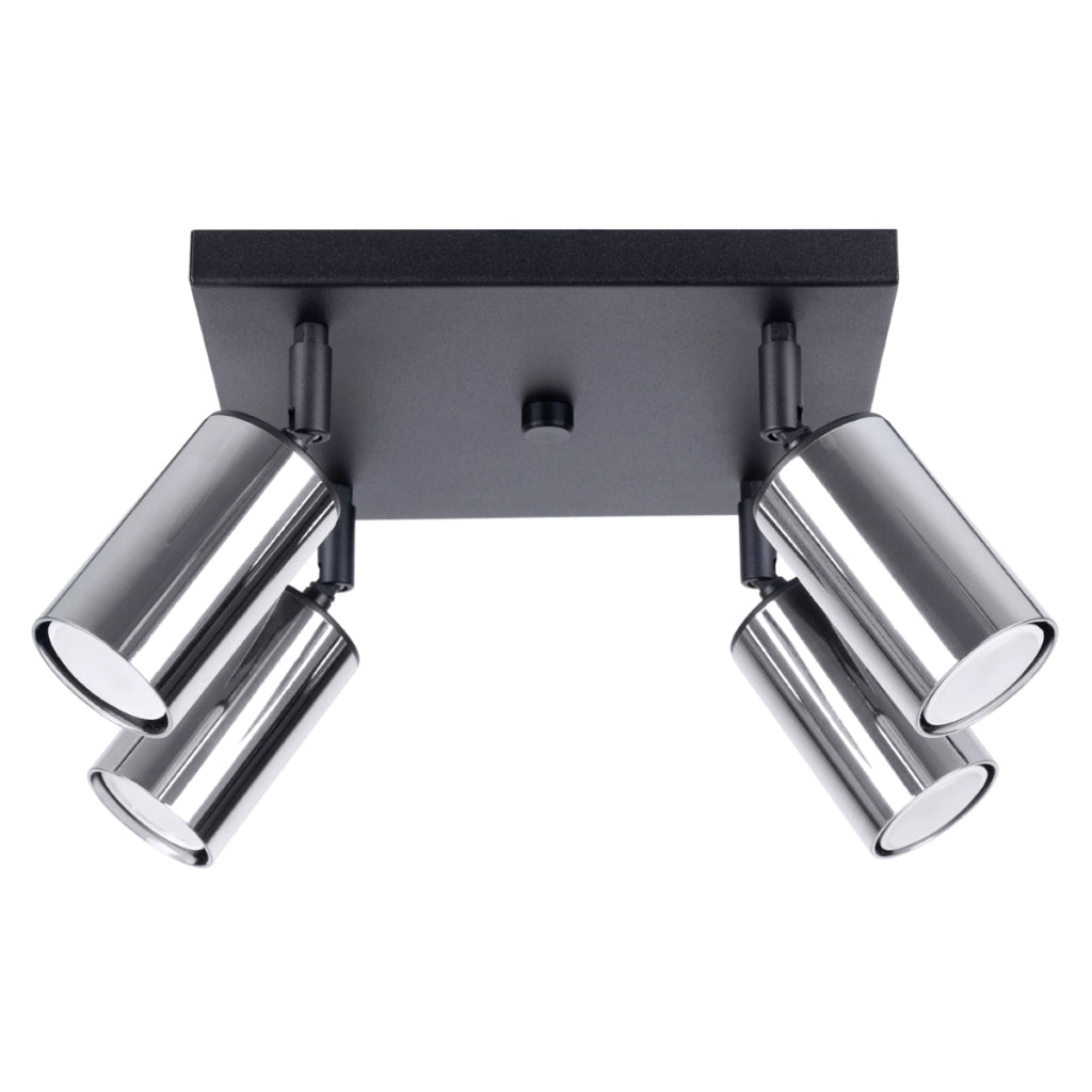 Lampada da soffitto WINX 4 nero/cromo