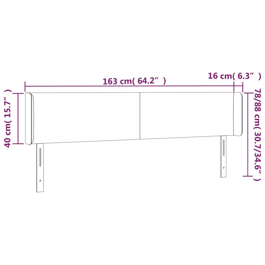 Testiera a LED-Testata con LED Grigio 163x16x78/88 cm in Similpelle 137439
