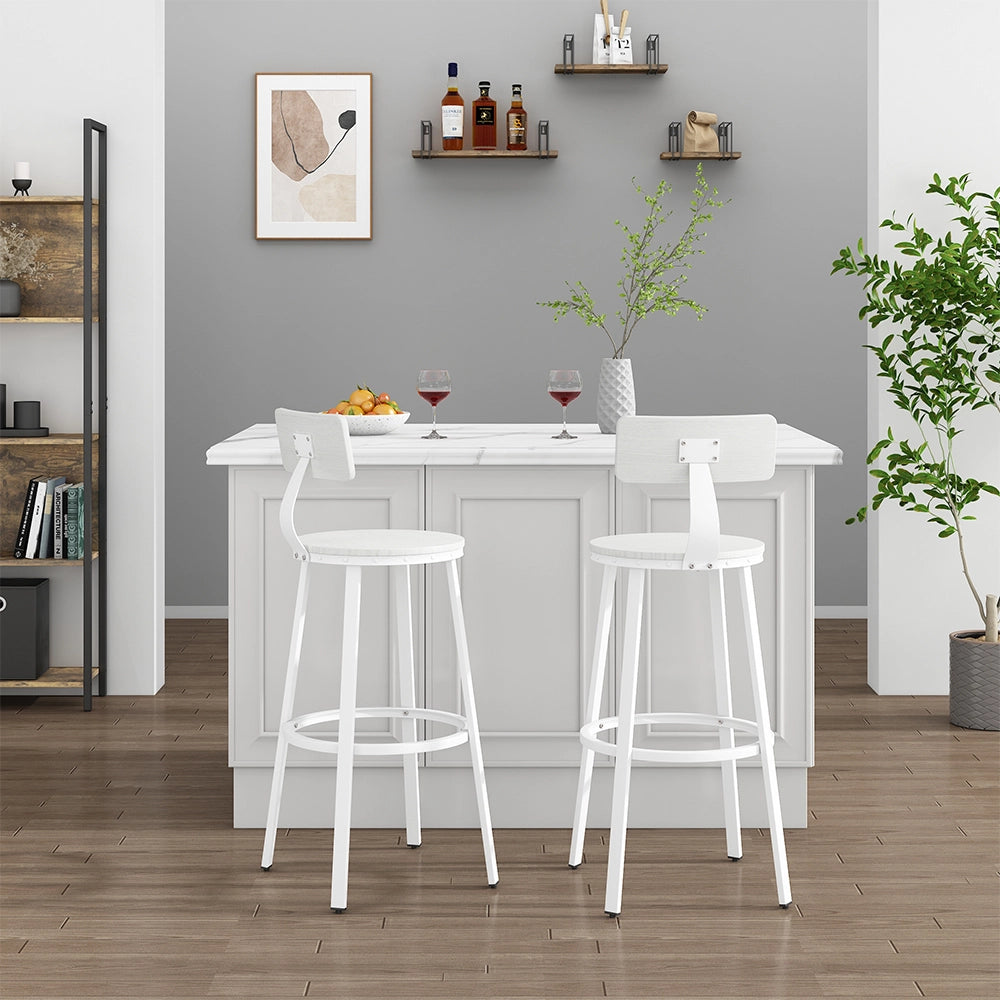 Vicco Sgabelli da bar Bianco 34 x 102 cm Set di 2