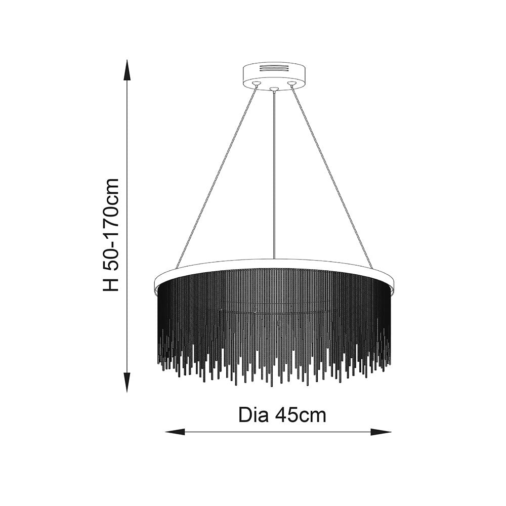 Lampadario sospeso LED anello cromato 20W Zelma Endon