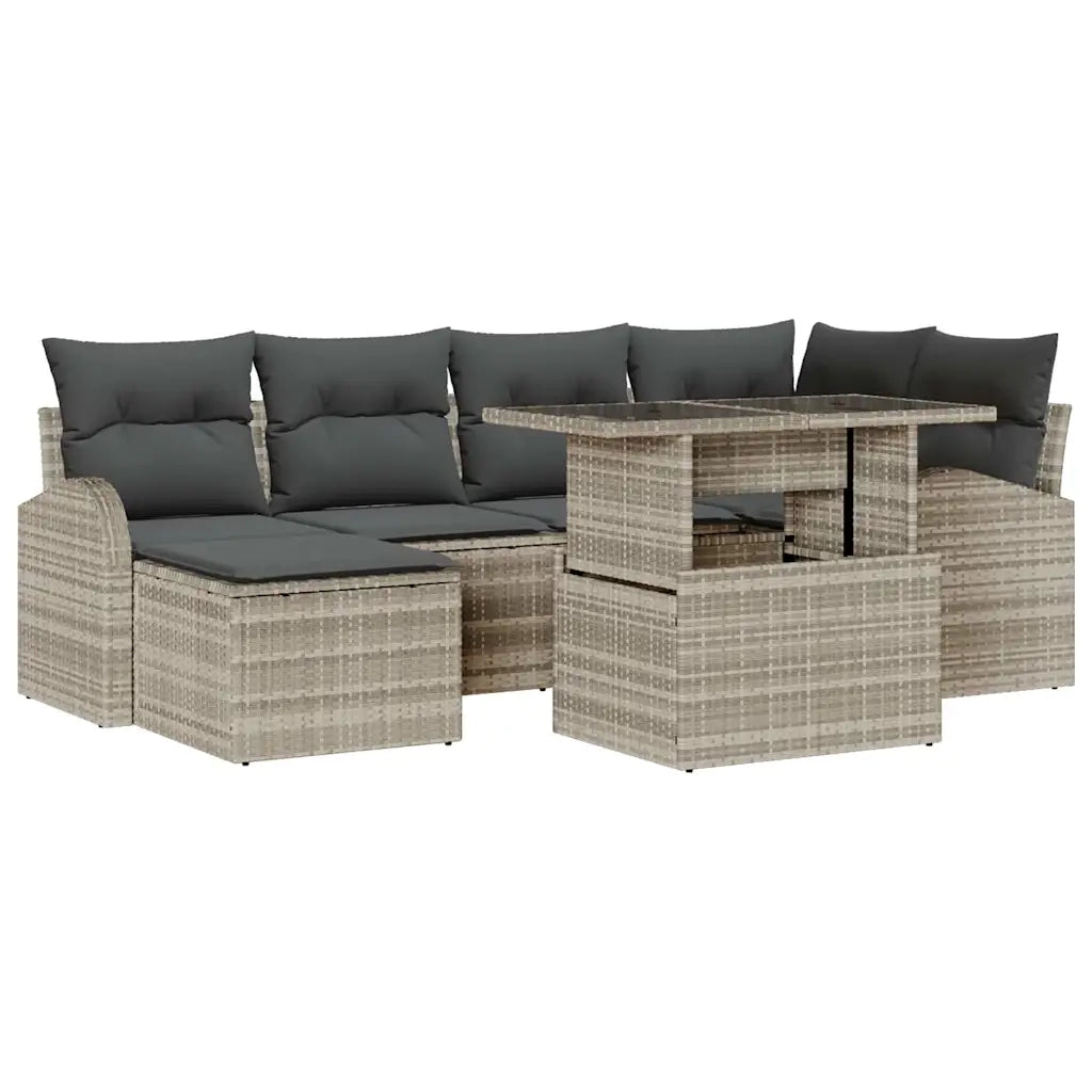 Set Divano da Giardino con cuscino 7 pcs Grigio chiaro 3348678