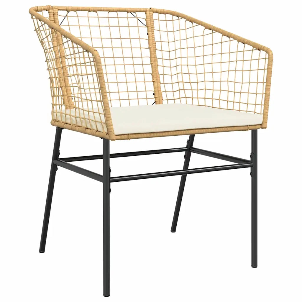 Set da Pranzo per Giardino 5 pcs Marrone polyrattan