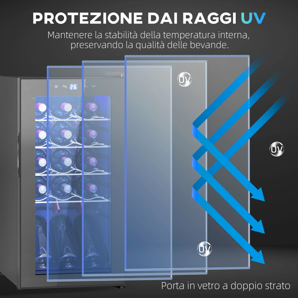 Cantinetta Vino Frigo per Bottiglie ¨C Minimal ¨C 44L, Nero