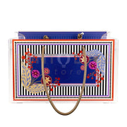 SHOPPER MEDIA CHARLOTTE IN CRISTALLO ACRILICO TRASPARENTE E CON DECORO DEVA