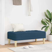 panchina con cuscino Blu 113 x 57 x 39 cm Tessuto 42001942