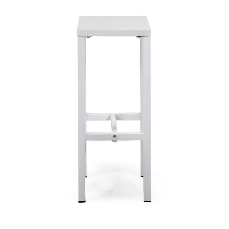 Sgabello Bar Metallo New Elma Bianco Cm 30x30h75