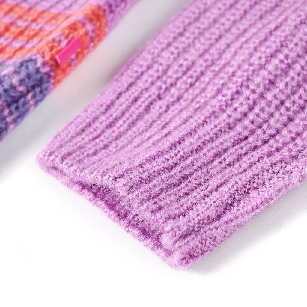 Maglione per Bambini Lavorato a Maglia Lilla e Rosa 104