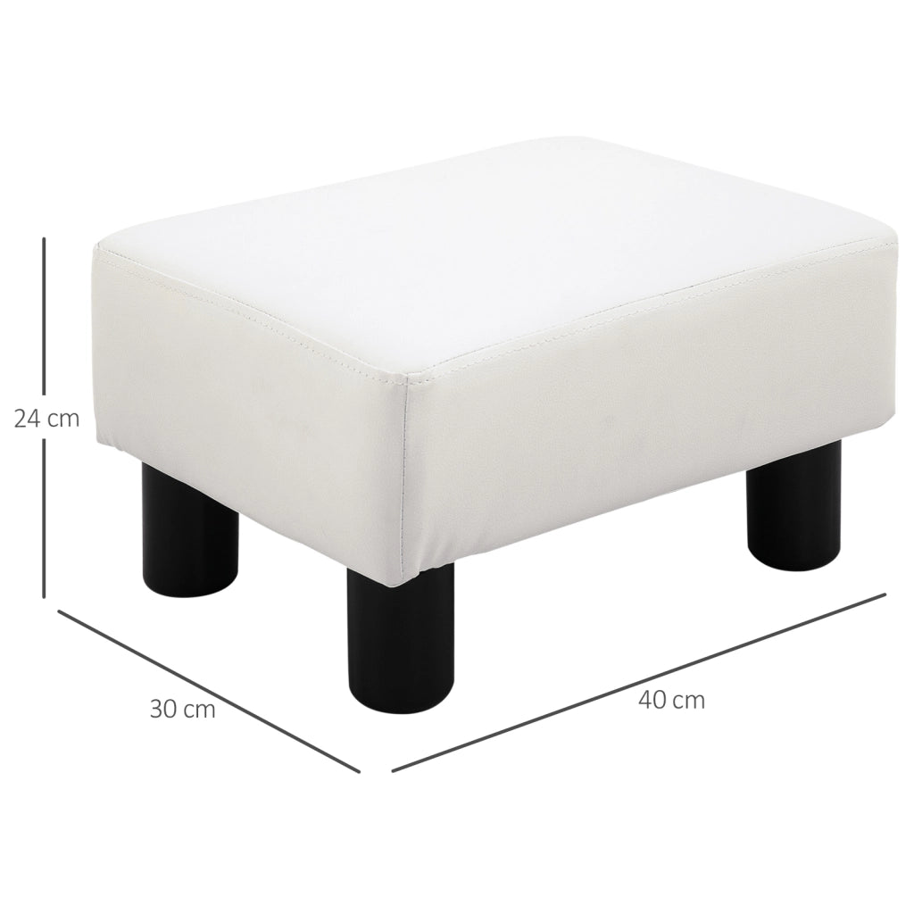Poggiapiedi Pouf Piccolo ¨C Xylo ¨C Similpelle Bianco 40x30x24cm