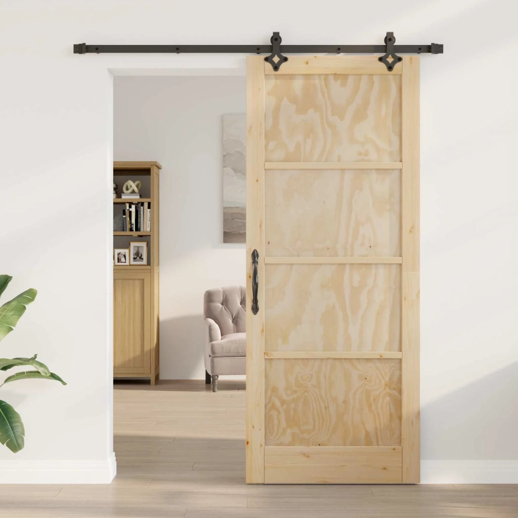 Porta scorrevole Naturale e Nero 86 x 211 cm 3445511