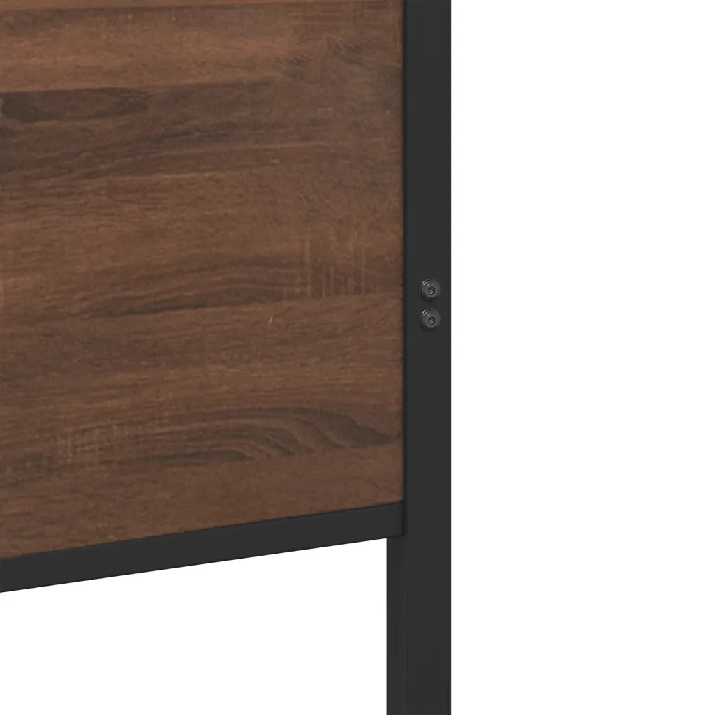 Giroletto senza Materasso-Struttura Letto in Metallo Rovere Marrone 90x200 cm 836931