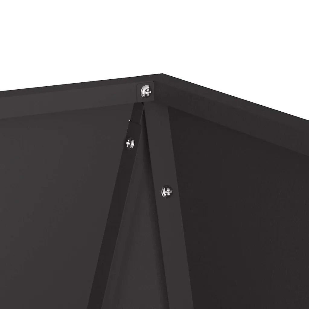 Fioriera 2 pz-Set di 2 Vaso-Contenitore per Piante Nero 30 x 30 x 75 cm Acciaio