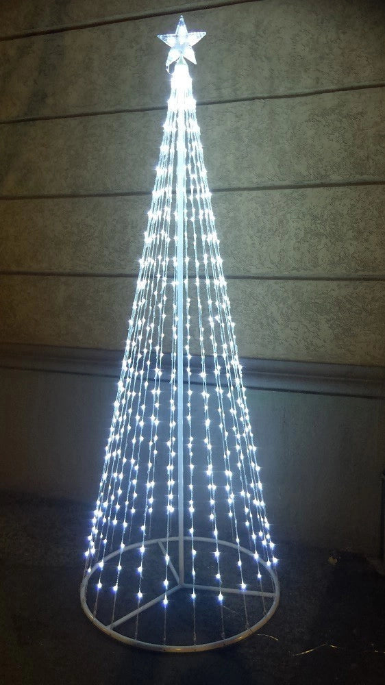 ALBERO DI NATALE STYLE BASIC 576 LED CON STELLA ALTEZZA 2 MT 12V BIANCO FREDDO
