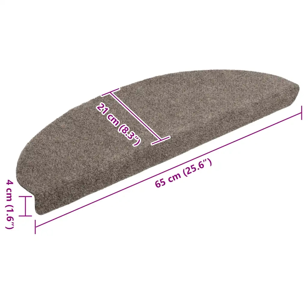 Tappetini per scale autoadesivi 10 pz | Gradini per Scale 65x21x4 cm beige semicircolari grandi