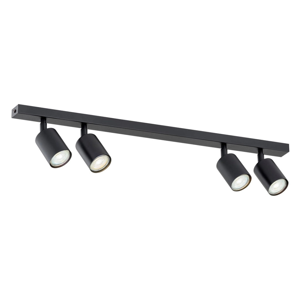 Plafoniera Flash nera 4 faretti 70 cm GU10 8W Emibig