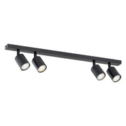 Plafoniera Flash nera 4 faretti 70 cm GU10 8W Emibig