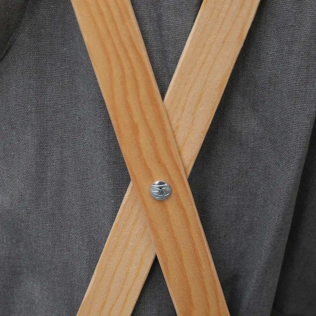 Cesto della Biancheria Pieghevole Grigio Legno e Tessuto 284228