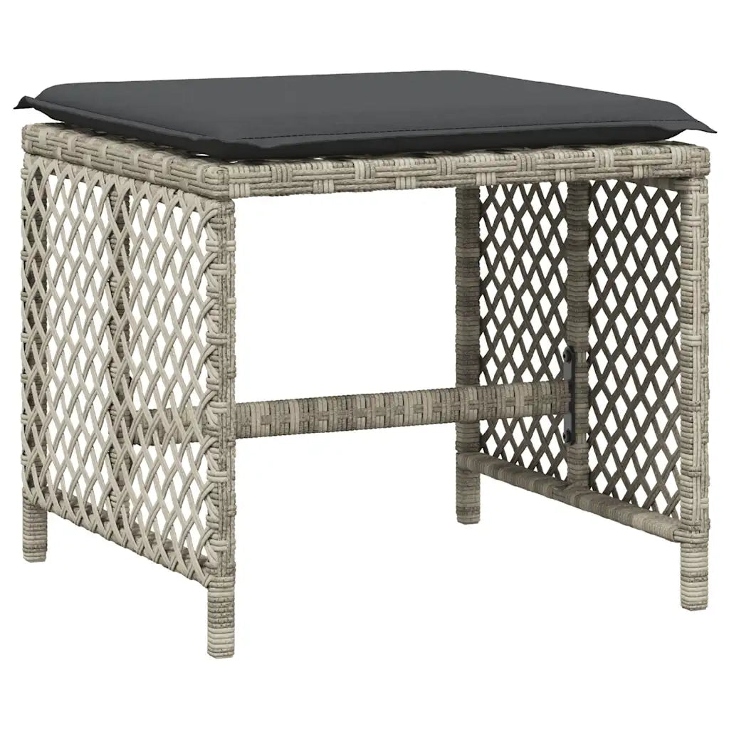 Set Pranzo da Giardino 9pz con Cuscini Grigio Chiaro Polyrattan 3210779