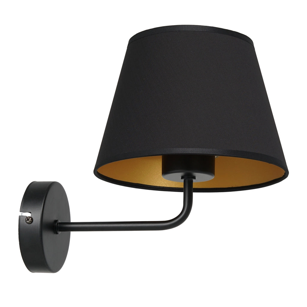 Applique Arden nera in tessuto, interno oro, Luminex 1xE27 15W