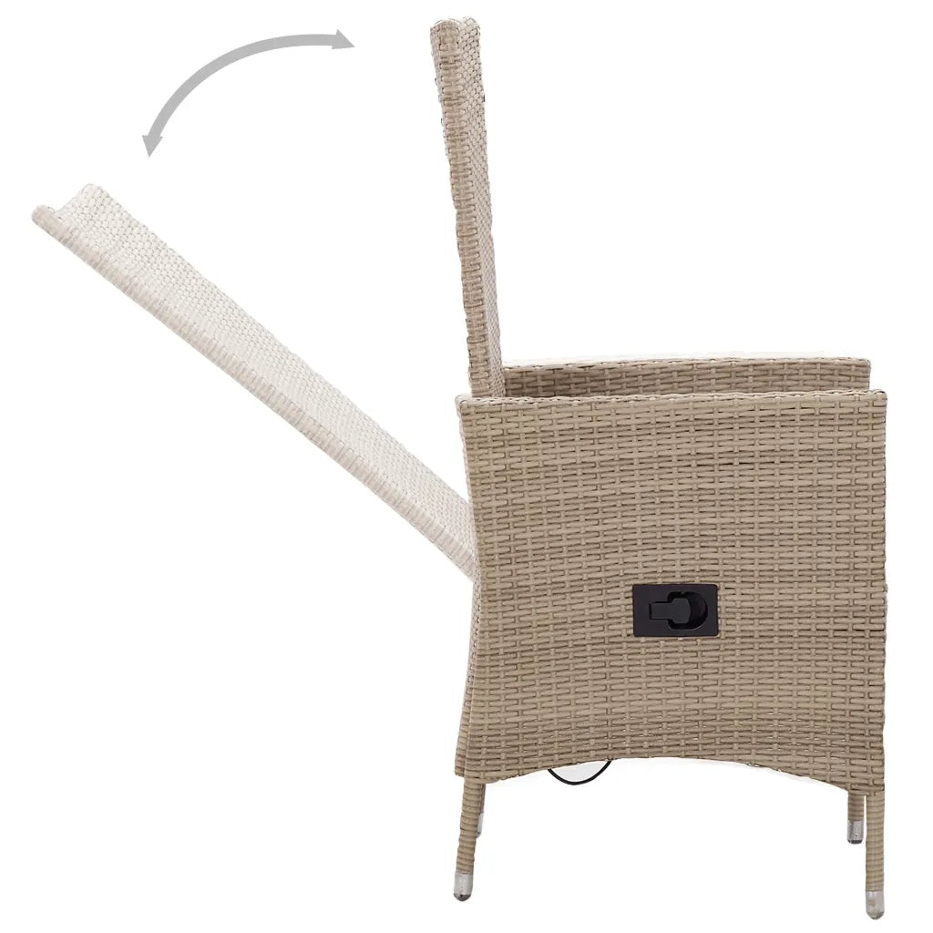Set Mobili da Pranzo per Giardino 3 pz Beige 3068707