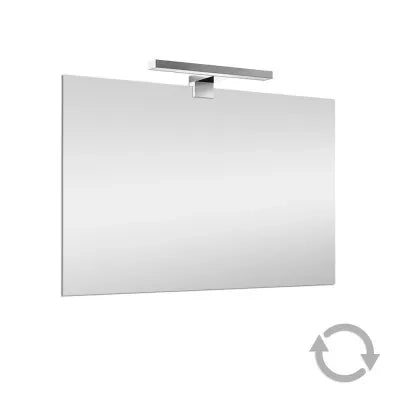 Specchio bagno 50x70 cm reversibile con lampada LED fredda