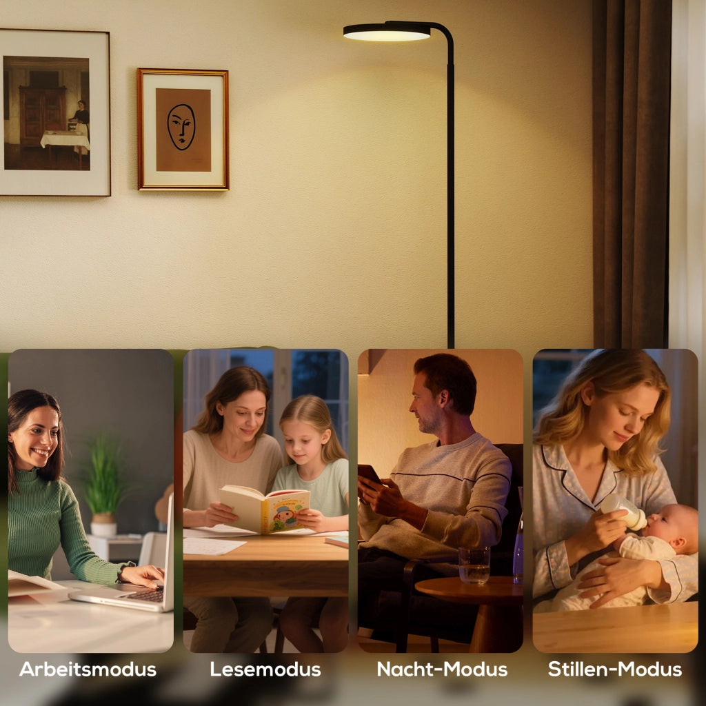 Lampada da terra LED regolabile con telecomando magnetico ¨C Minimal ¨C nero, metallo