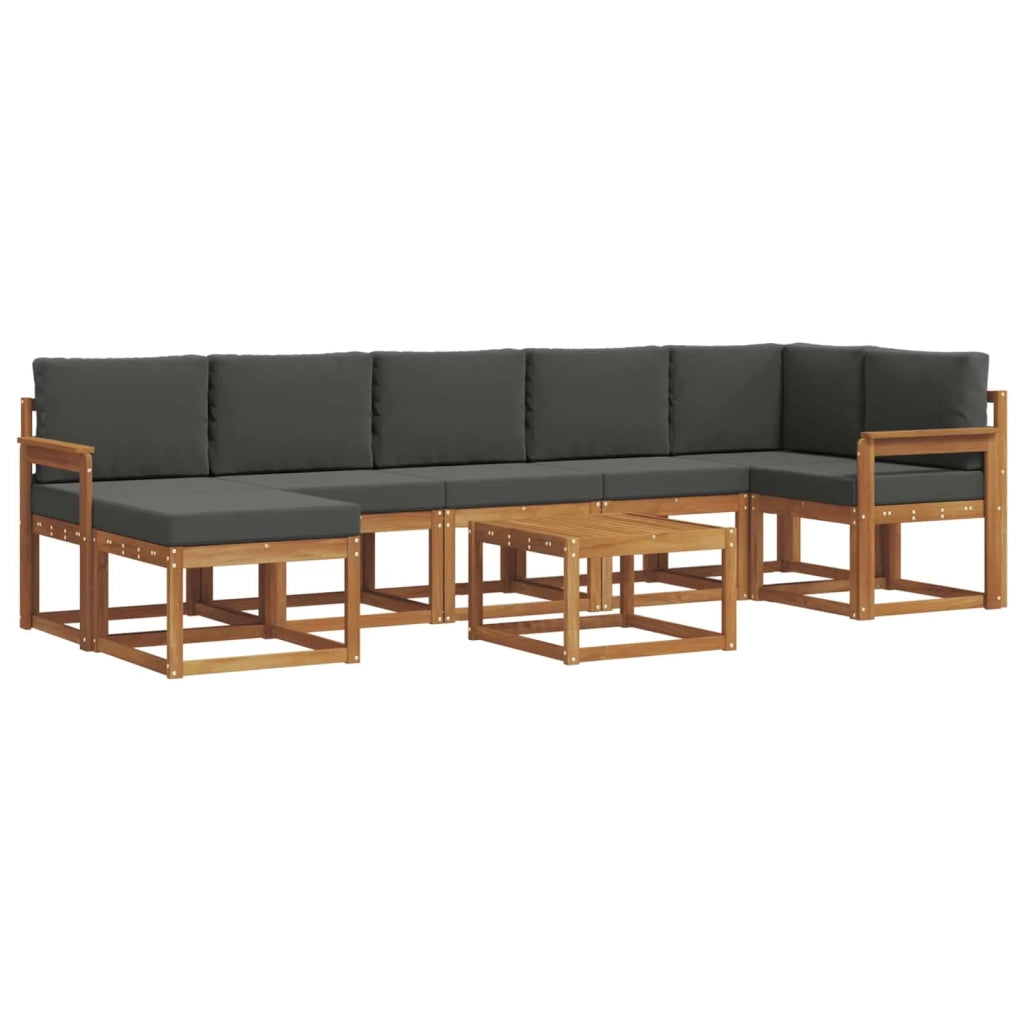 Set di divani da esterno con cuscino 8 pcs Naturale e Antracite 3366735