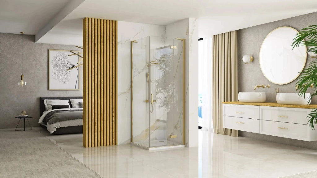 Cabina Doccia Rea Hugo 80x80 Gold Brush