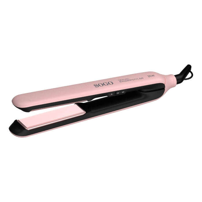 Set asciugacapelli e piastra 2 in 1 da viaggio 1500W con piega liscia 200°C, manico pieghevole e cavo girevole - Sogo