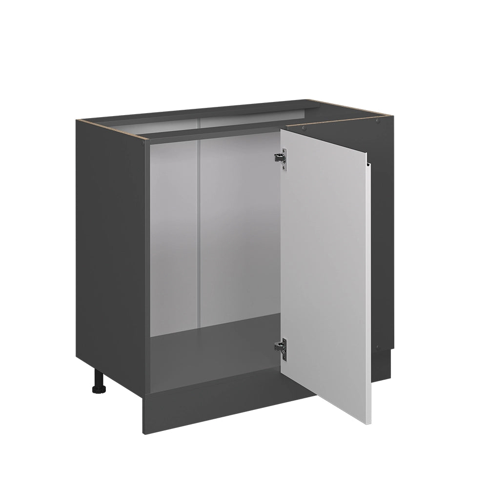 Mobile ad angolo cucina R-Line Bianco/Antracite 86 cm J-Shape PL Marmo Vicco