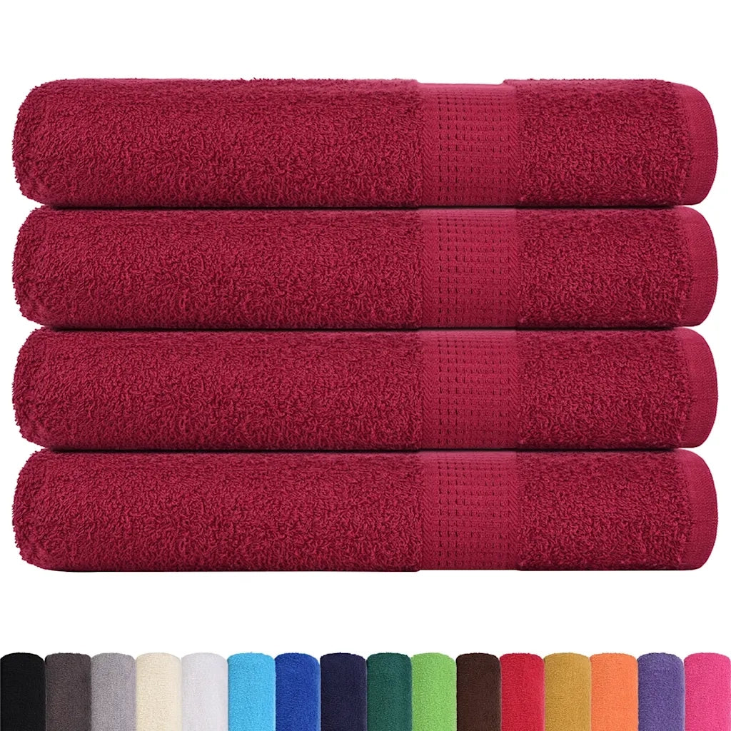 Asciugamani per sauna FROGN 4 pz | Teli per bagno Bordeaux 80x200 cm 360 g/m2