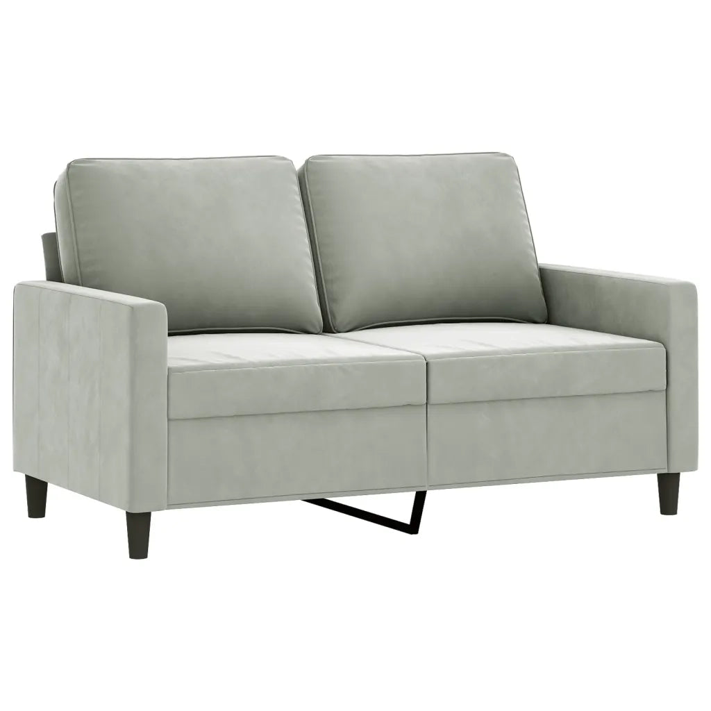 Divano a 2 Posti Grigio Chiaro 120 cm in Velluto 359189
